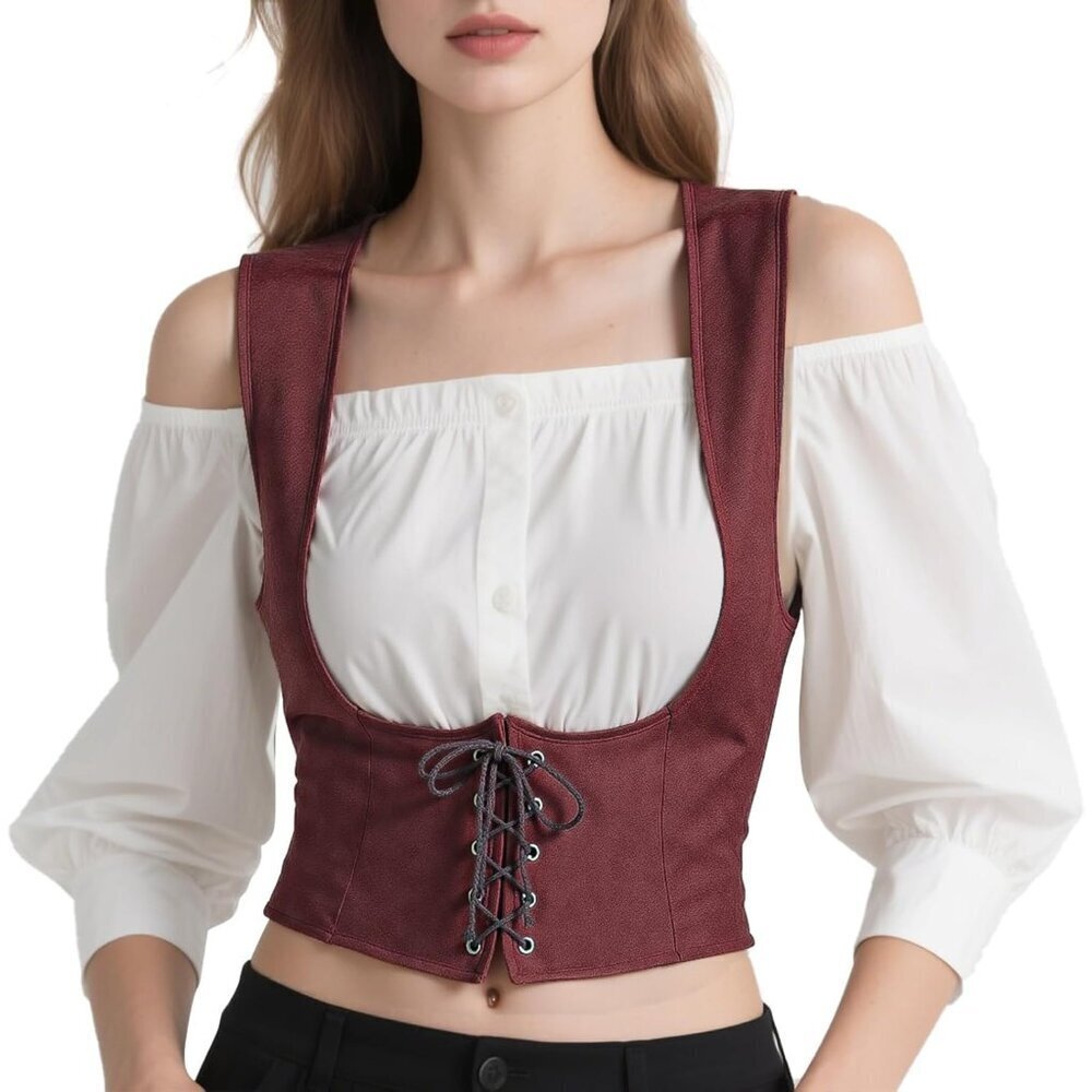 Women's Polyester Spandex Pirate Steampunk Medieval Bodice Costume Dress